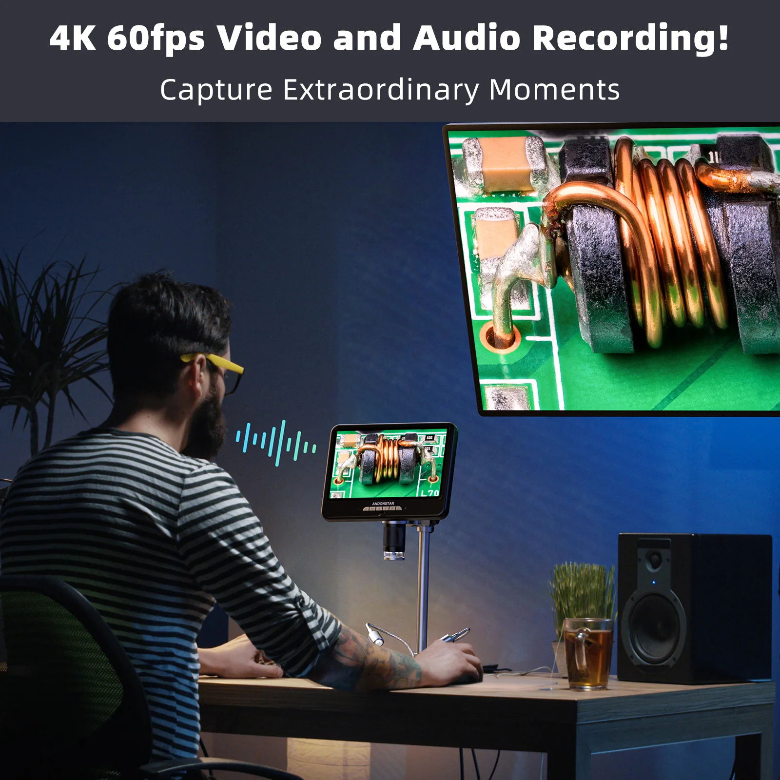 Andonstar AD210S-Pro 4K 60FPS  - đánh giá và giá Digital Microscope